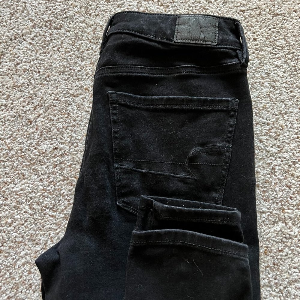 American Eagle 6 Short Black Super Hi-Rise Jeggings 360 Next level Stretch